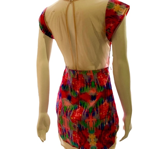 Nasty Gal multicolour mini dress with mesh detail - Picture 4 of 10